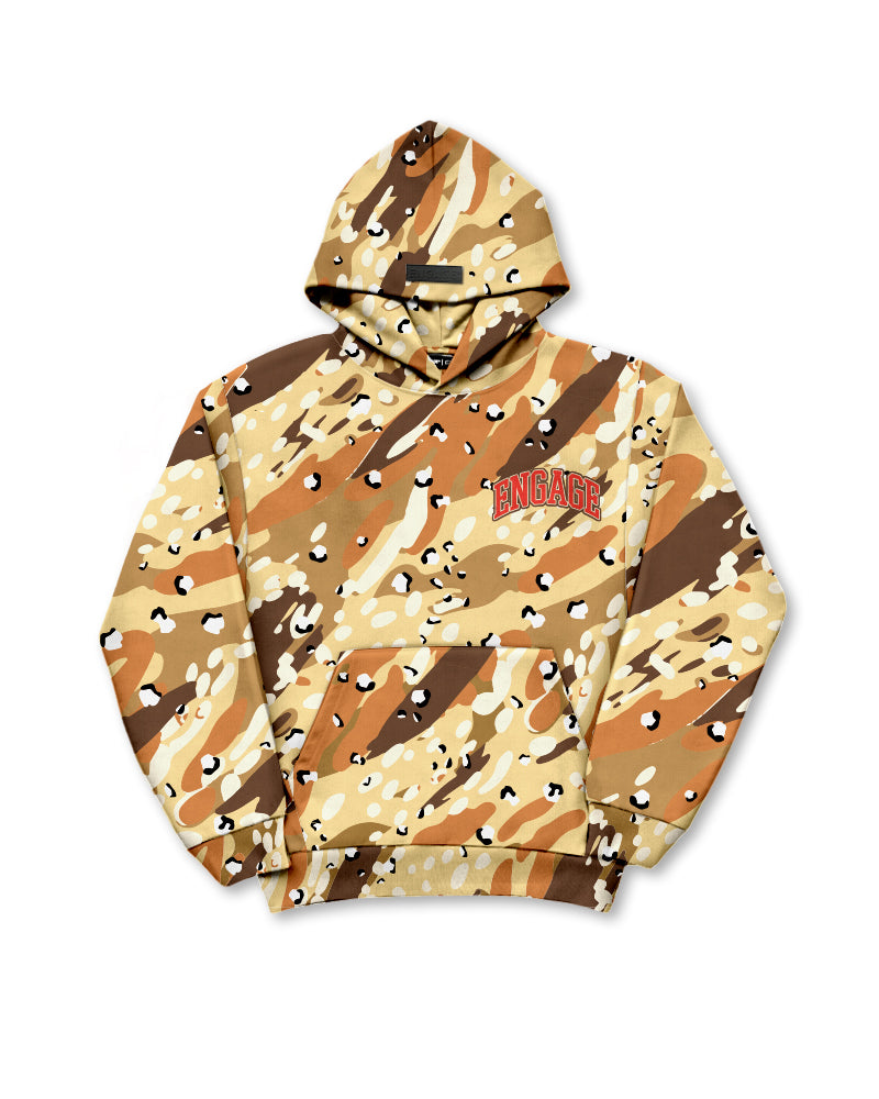 Moletom com capuz camuflado do deserto