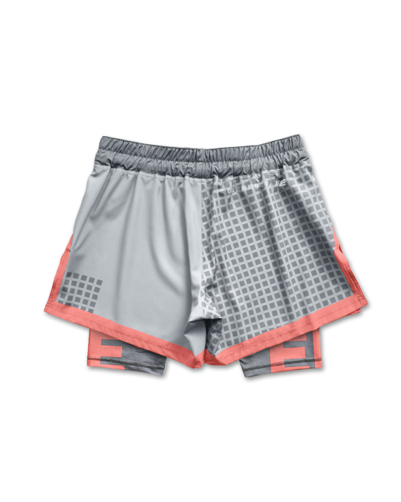 Grid Tech (Grey) 2-in-1 Hybrid Shorts