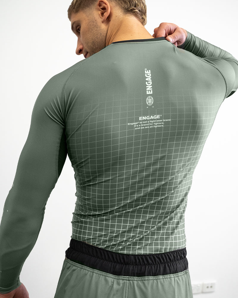 Olive Graph Long Sleeve Rash Guard