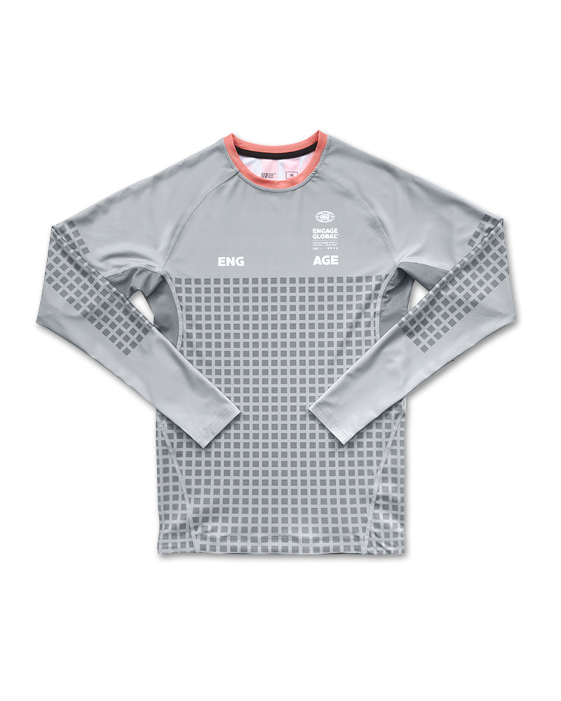 Rash Guard de manga comprida Grid Tech (cinza)