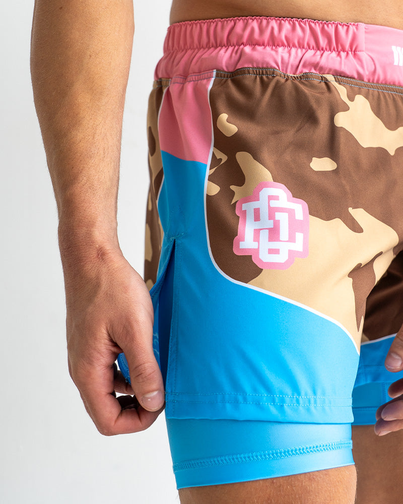 Miami Camo 2-in-1 Hybrid Shorts