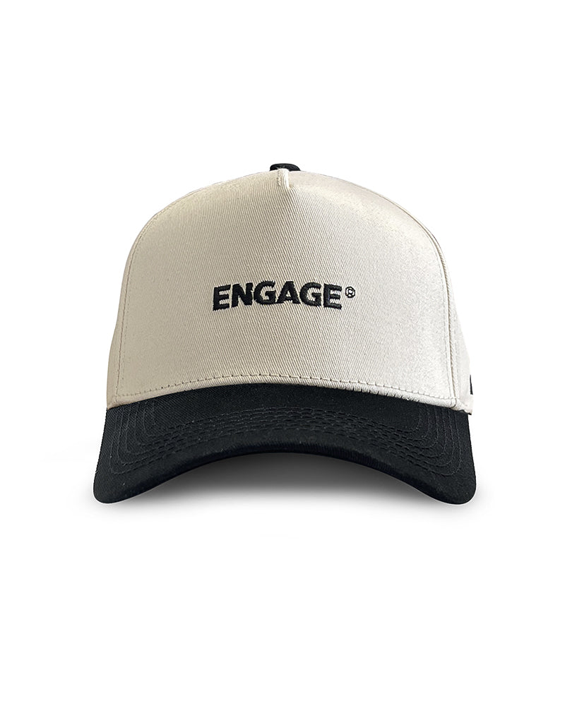 Engage Wordmark Snapback Hat - White