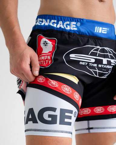 Racer (Black) 2-in-1 Hybrid Shorts