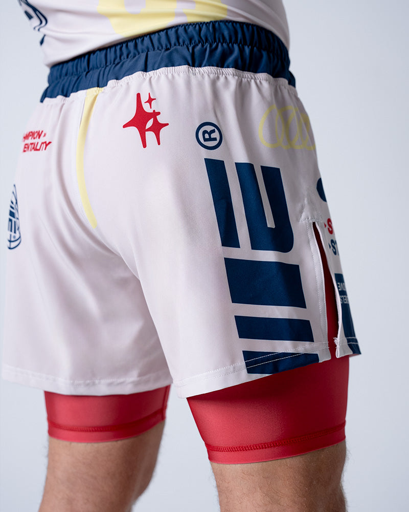 Shorts híbridos 2 em 1 Invictus (preto)