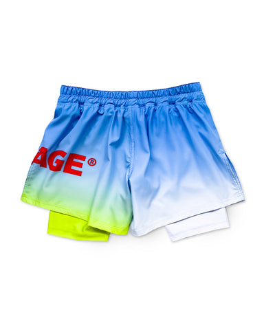 Engage Neon Sky 2-in-1 Fight Shorts