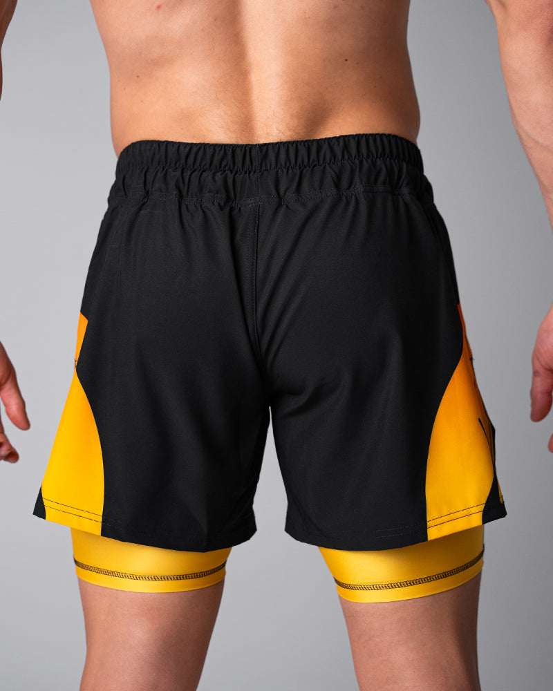 Nebula (Orange) 2-in-1 Hybrid Shorts