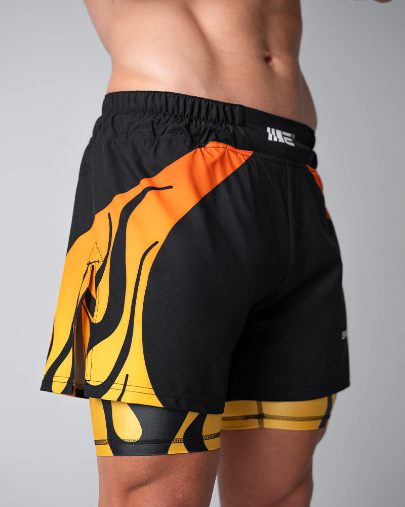 Nebula (Orange) 2-in-1 Hybrid Shorts