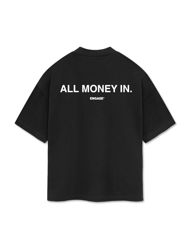 All Money In Oversized T Shirt Black Engage