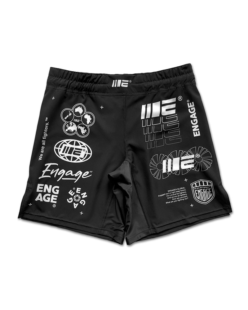 Shorts de Grappling MMA Engage Billboard - Preto