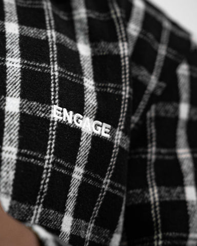 Video circles Wordmark Flannel Shirt (Black/White)