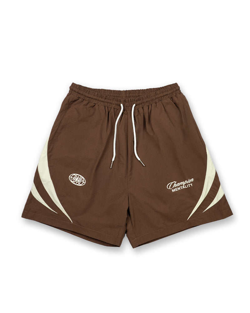 Champion Mentality Track Shorts (Brown / White)