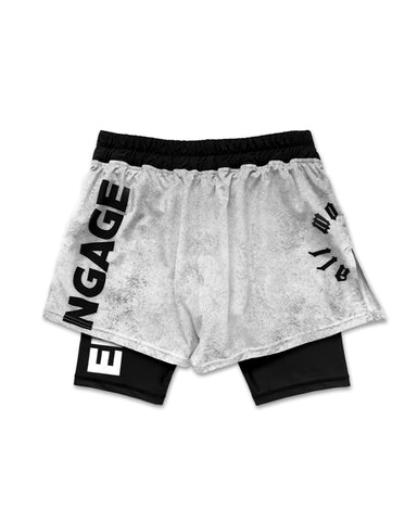 All Money In (Concrete) 2-in-1 Fight Shorts