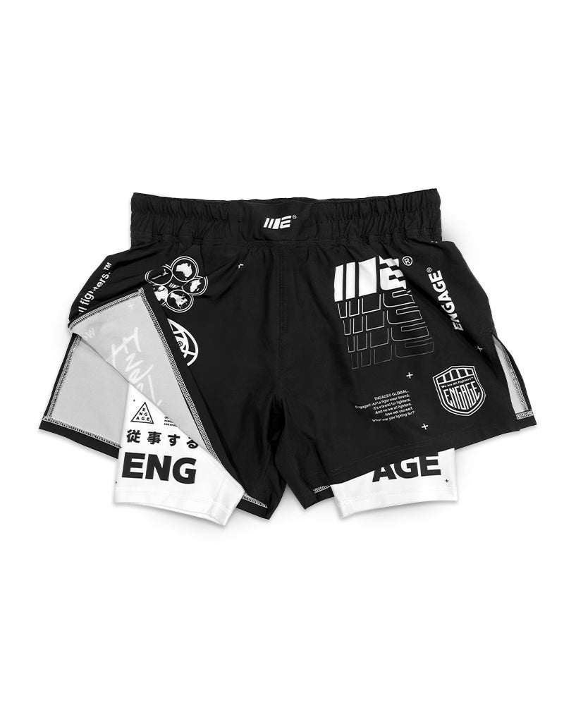 Engage Billboard 2 in 1 Fight Shorts Black Engage engage-billboard-2-in-1-fight-shorts-black-engage
