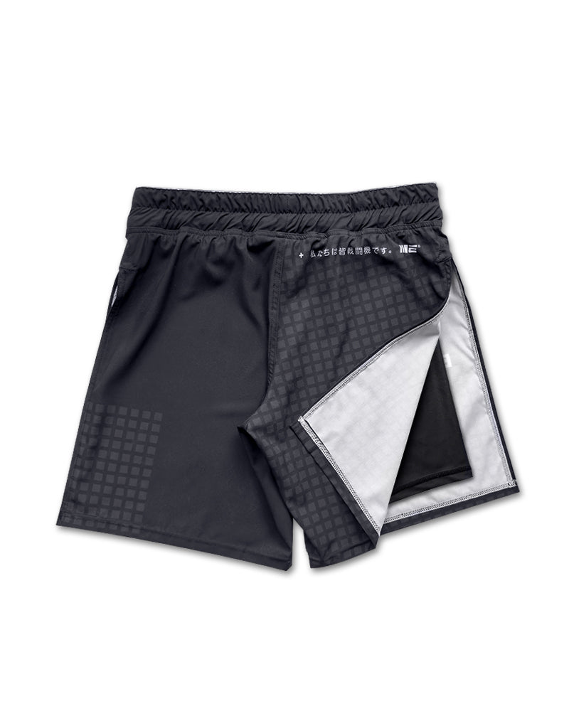 Shorts Gladiador 2 em 1 Grid Tech (Preto)