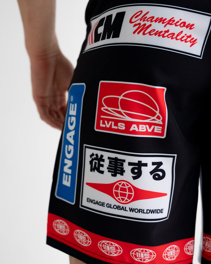 Shorts de luta livre Racer (preto) MMA