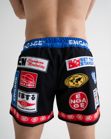 Racer (Black) MMA Hybrid Shorts