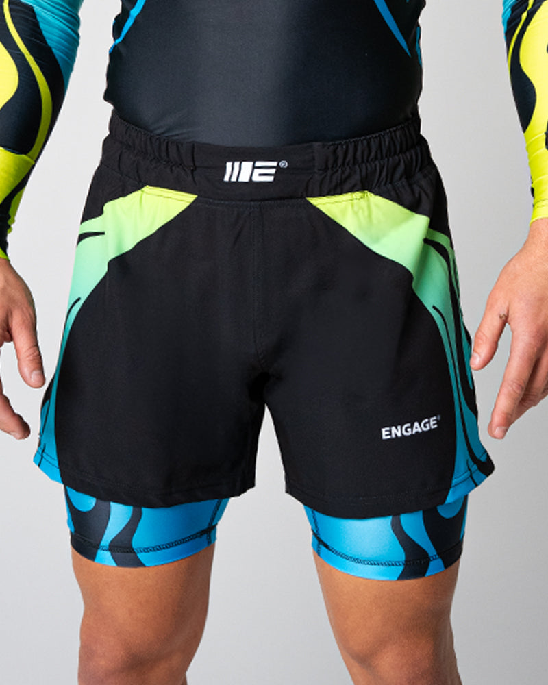 Nebula (Blue) 2-in-1 Hybrid Shorts