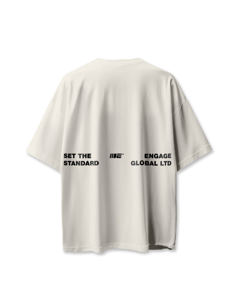 Camiseta de treino oversized Set The Standard (branco-sujo)