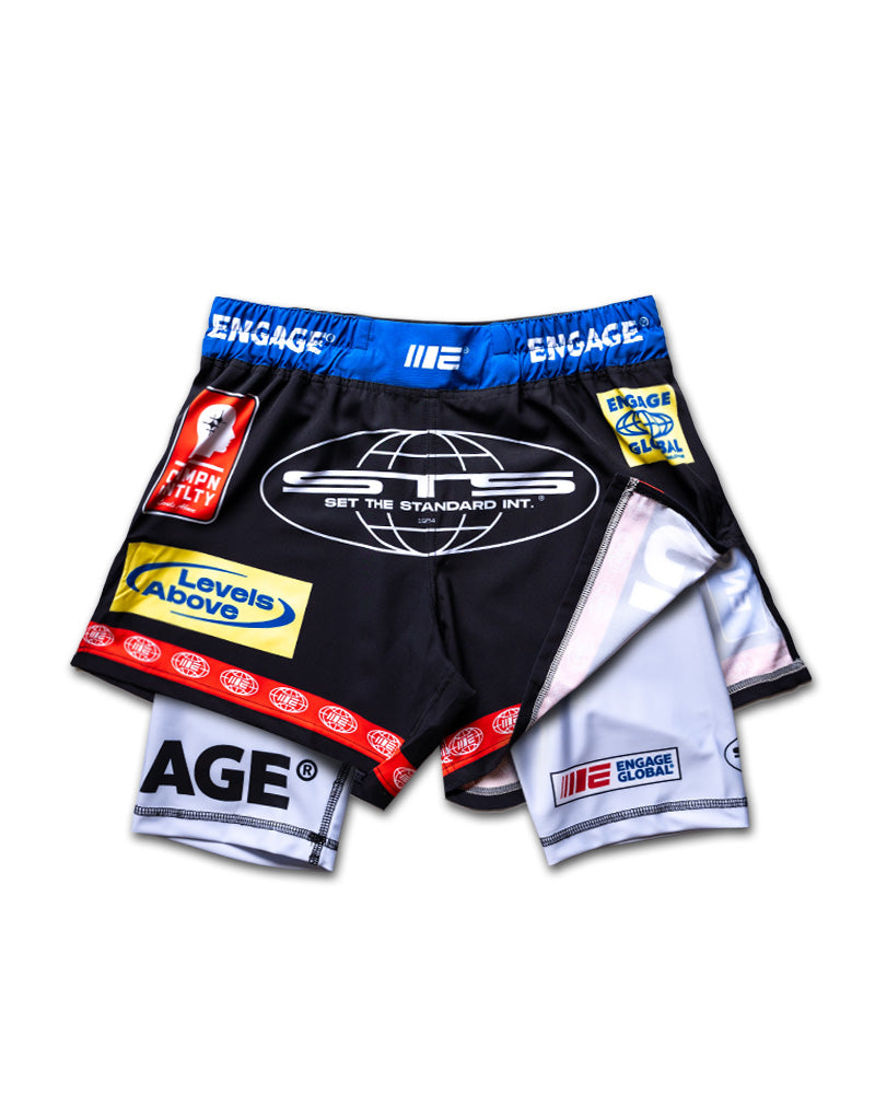 Racer (Black) 2-in-1 Hybrid Shorts