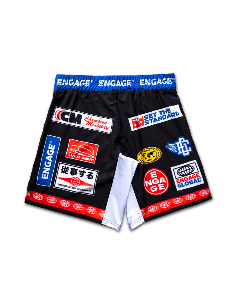 Shorts de luta livre Racer (preto) MMA