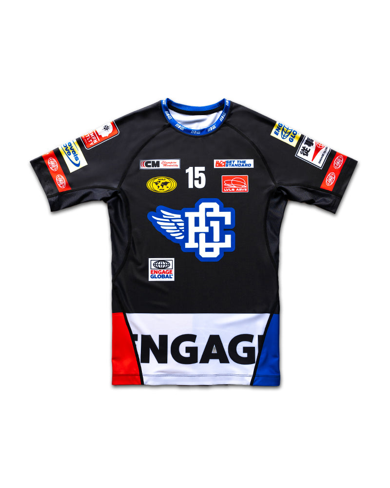 Rash Guard de manga curta Racer (preto)
