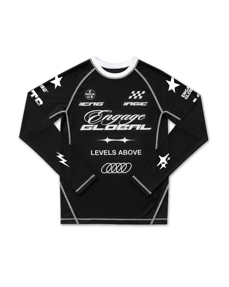 Rash Guard de manga comprida Racer (preto)