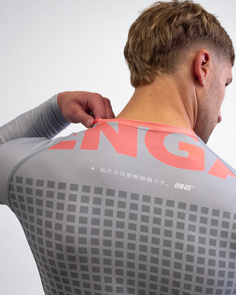 Rash Guard de manga comprida Grid Tech (cinza)
