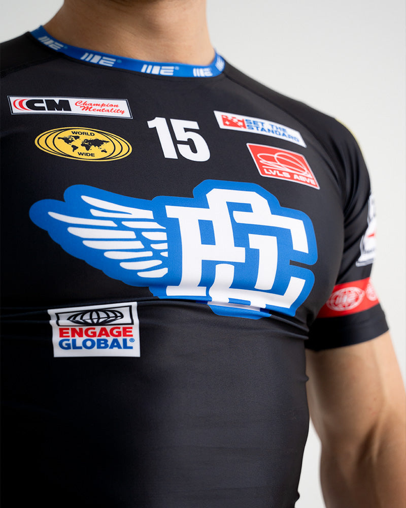 Rash Guard de manga curta Racer (preto)