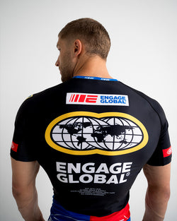Rash Guard de manga curta Racer (preto)