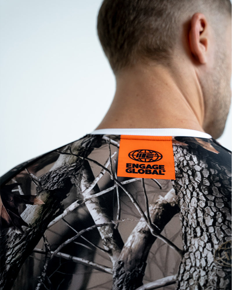 Rash Guard de manga curta camuflado real