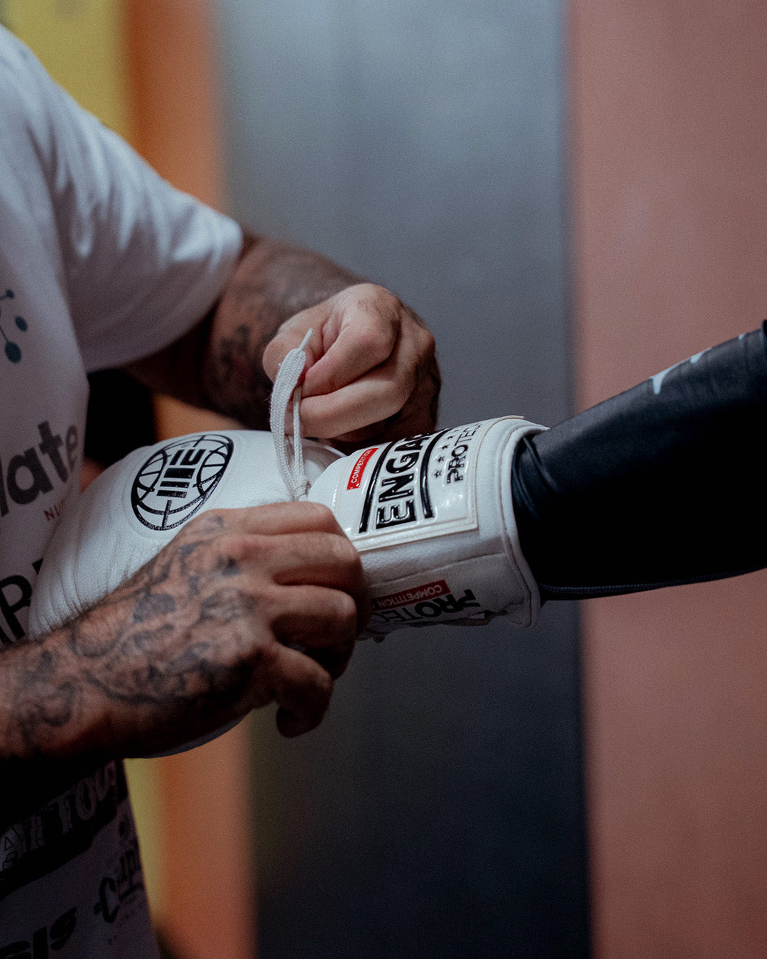 Luvas de boxe para outdoor (verde/branco) 