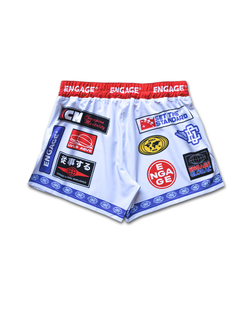 Shorts híbridos Racer (branco) MMA