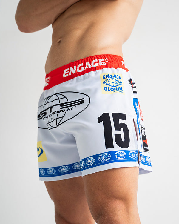 Racer (White) MMA Hybrid Shorts - Engage®