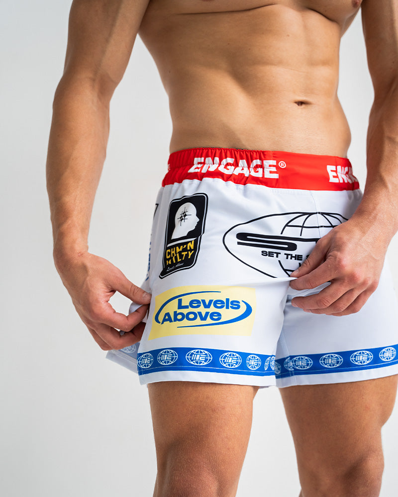 Racer (White) MMA Hybrid Shorts