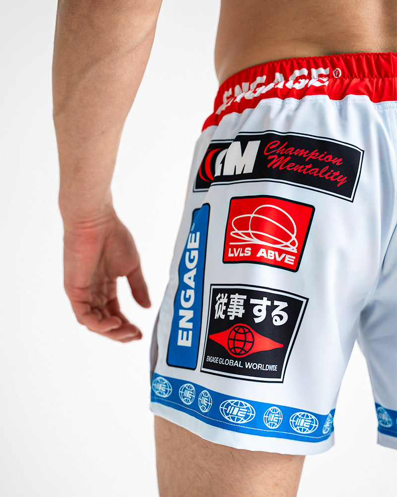 Shorts híbridos Racer (branco) MMA