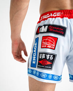 Racer (White) MMA Hybrid Shorts