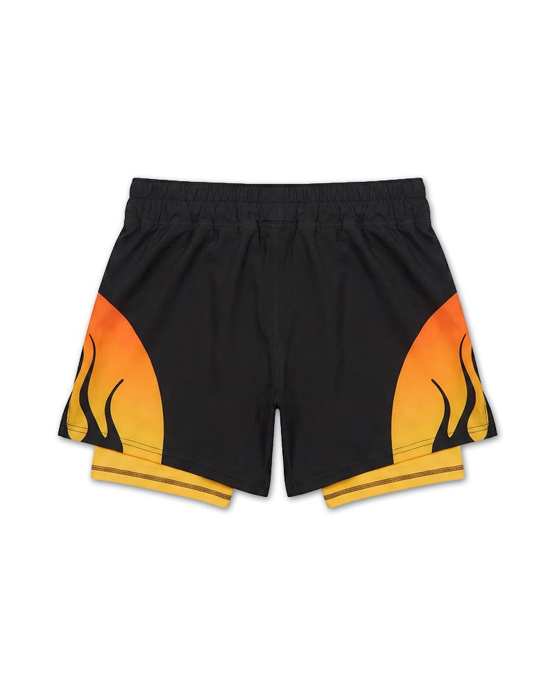 Nebula (Orange) 2-in-1 Hybrid Shorts