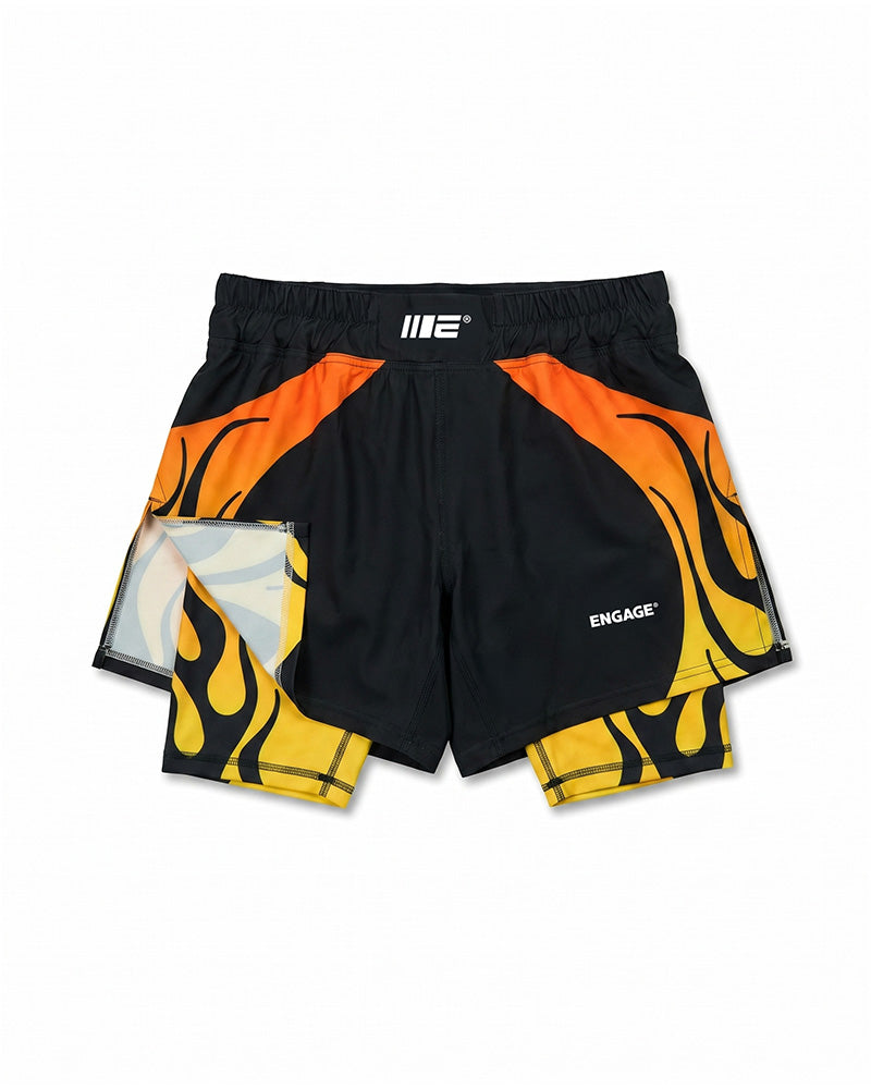 Nebula (Orange) 2-in-1 Hybrid Shorts