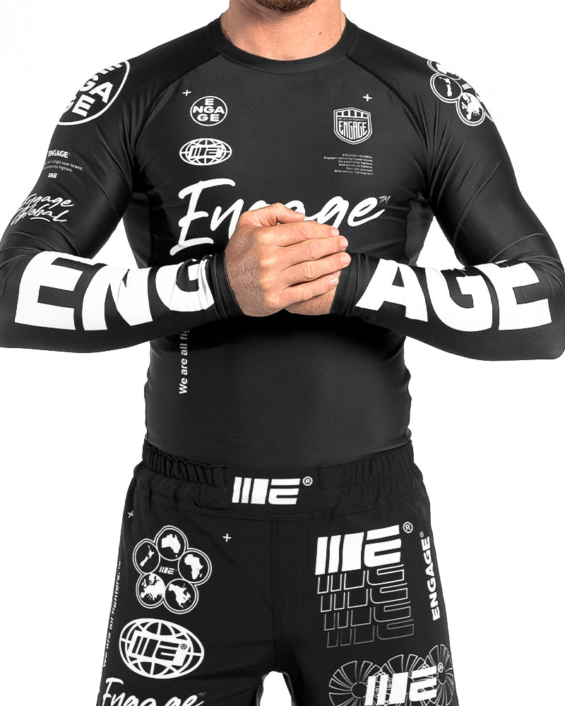 Rash Guard de manga comprida Engage Billboard - Preto