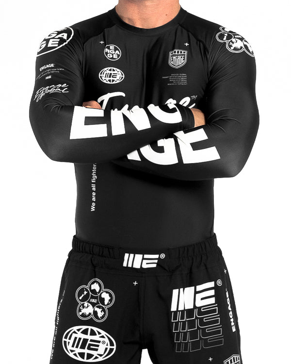 Engage Billboard Long Sleeve Rash Guard - Black - Engage®