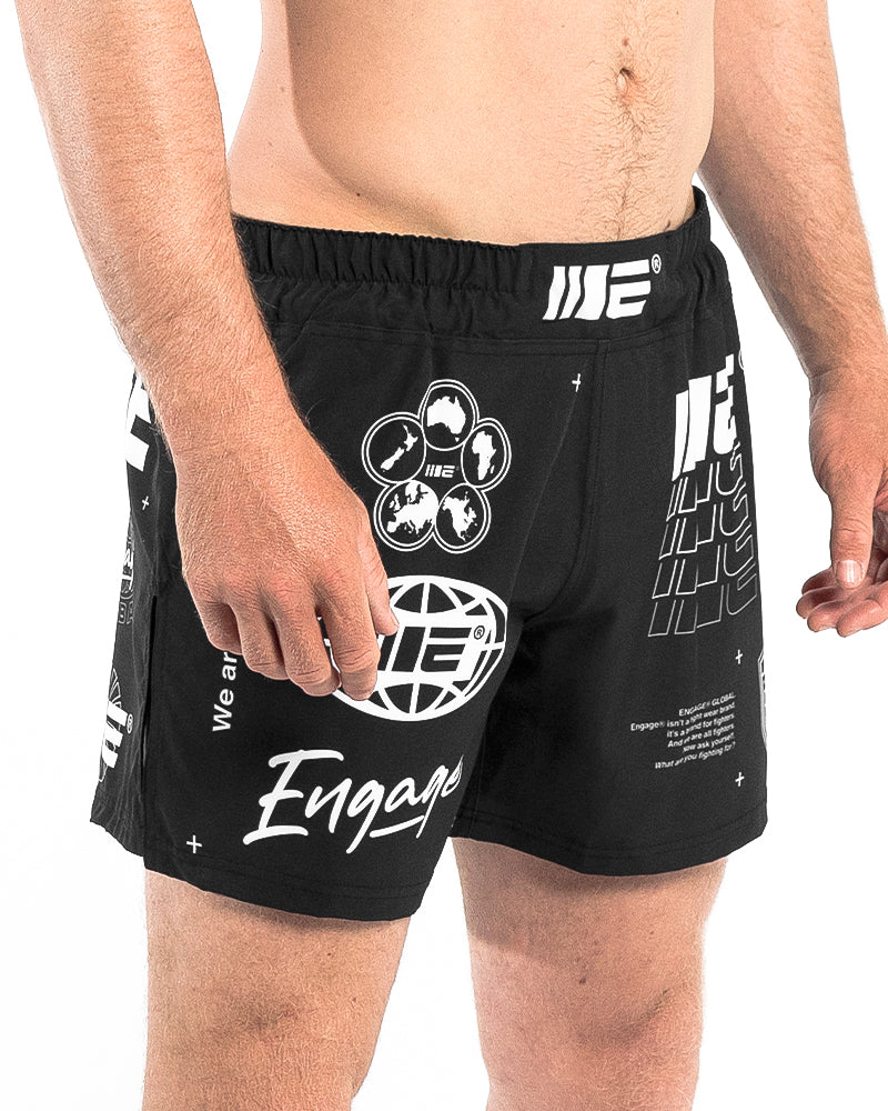 Shorts Híbridos Engage Billboard MMA - Preto