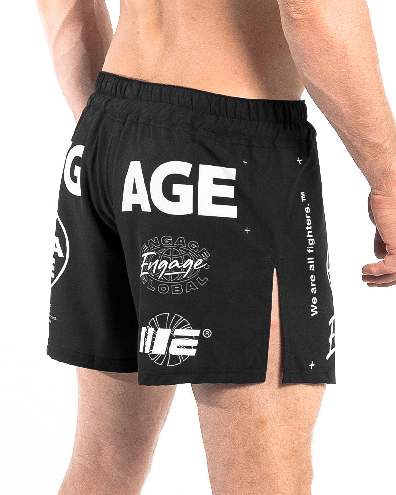 Shorts Híbridos Engage Billboard MMA - Preto