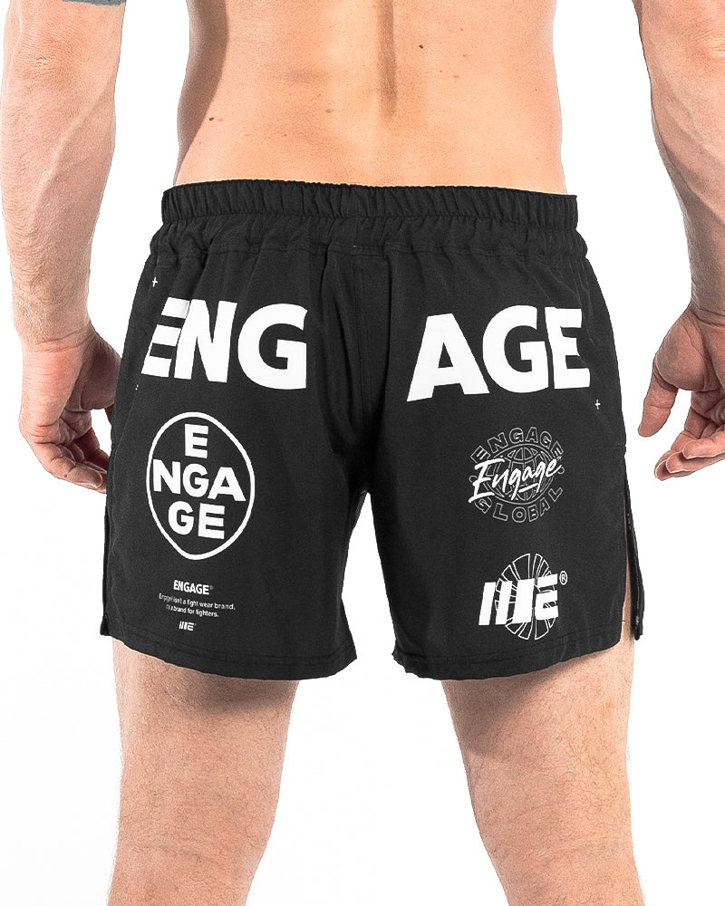 Shorts Híbridos Engage Billboard MMA - Preto