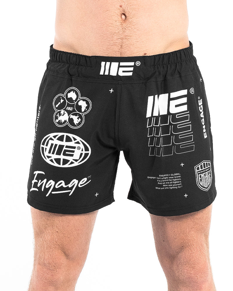 Shorts Híbridos Engage Billboard MMA - Preto