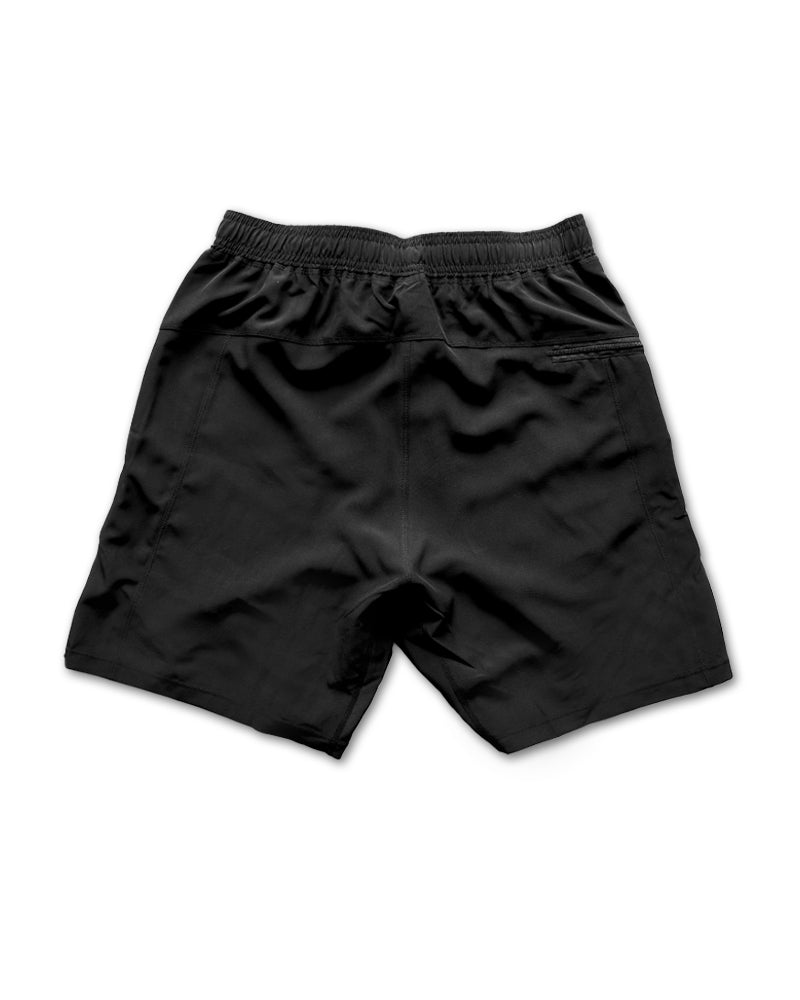 Black & Black Macramé Athletic Shorts - Brío Soul Apparel